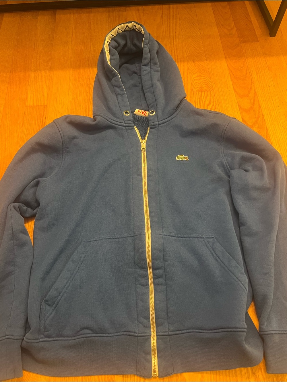 Lacoste Navy Hooded Zip Sweatshirt Lacoste Live blue zip-up hoodie